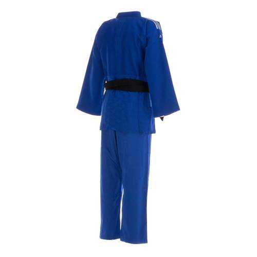 Кимоно для дзюдо Adidas Champion 2 IJF Premium синее с серебристыми полосками 190 см в Спортландия