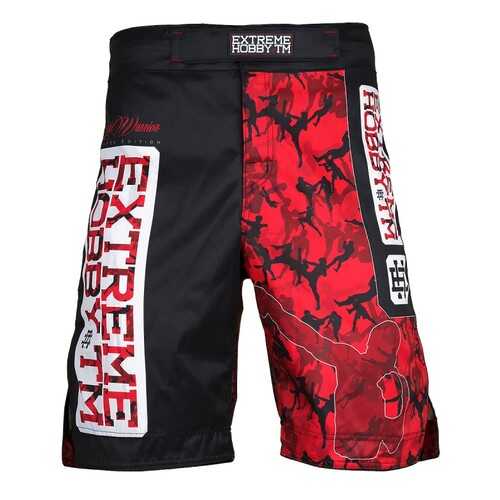 Шорты для единоборств Extreme Hobby Grappling Red Warrior черные, 3XL, 190 см в Спортландия