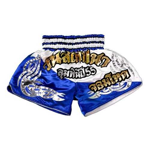 Шорты для тайского бокса Twins TBS-09 THAI BOXING SHORTS бело-голубые в Спортландия