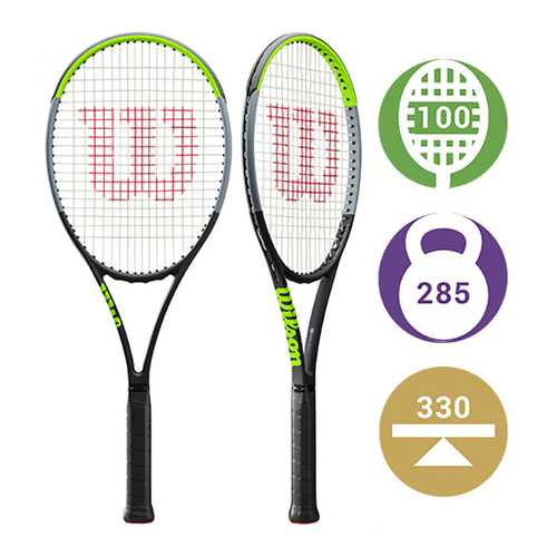 Ракетка для большого тенниса Wilson Blade 100L Version 7.0 23B9 черная/зеленая в Спортландия