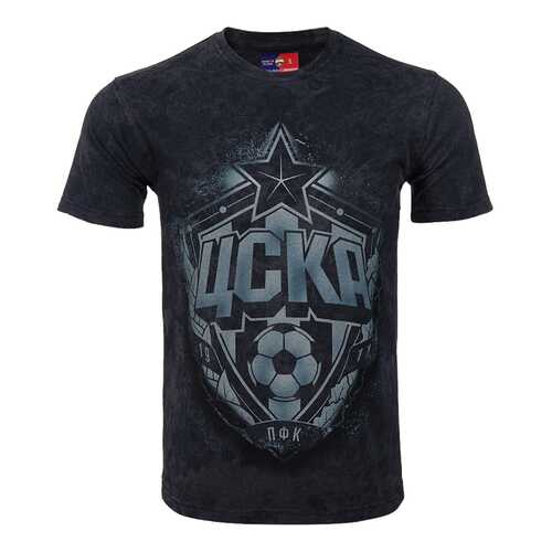 Футболка ПФК ЦСКА Эмблема, черная/серая, XL в Спортландия