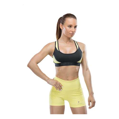 FIFTY Женский бра-топ Shape UP FA-WB-0102-BYL, черный/желтый - L в Спортландия
