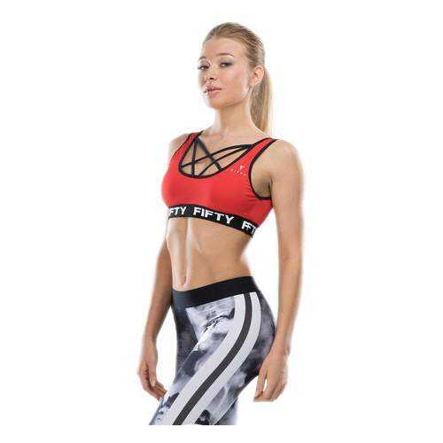 FIFTY Женский бра-топ Zazzle FA-WB-0104-RED, красный - S в Спортландия