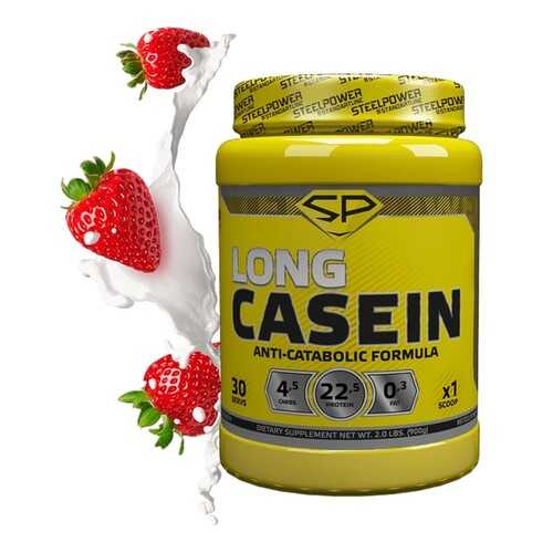 Протеин Steel Power Nutrition Casein Long 900 г клубника со сливками в Спортландия