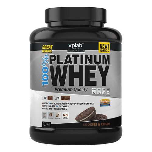 Протеин VPLab 100% Platinum Whey 2300 г Cookies & Cream в Спортландия