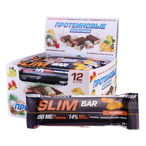 Батончик Ironman Slim Bar 12 50 г, 12 шт., орех в Спортландия