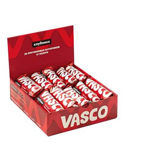 Батончик Vasco Глазированный 20 40 г, 20 шт., клубника в Спортландия