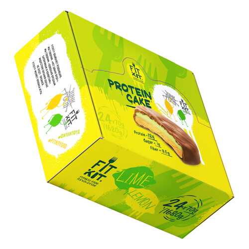 Печенье Fit Kit Protein Cake 24 70 г, 24 шт., лимон/лайм в Спортландия