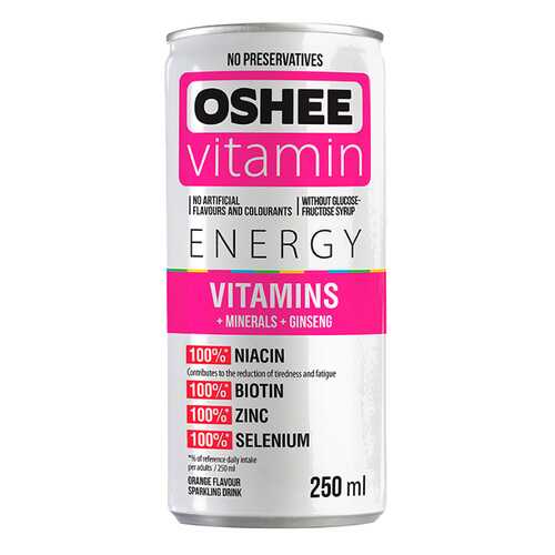 Oshee Газированный напиток OSHEE Vitamins + Minerals, 250 мл, вкус: апельсин в Спортландия