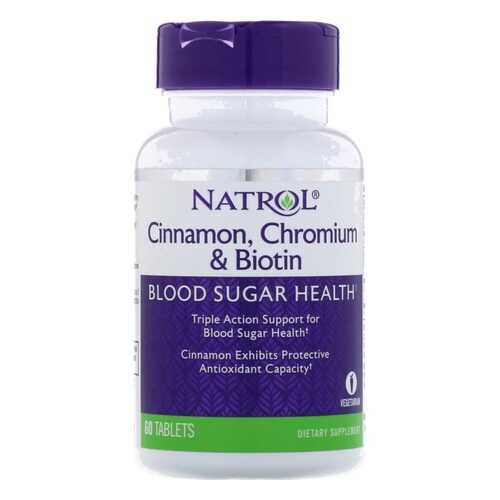 Natrol Витаминно-минеральный комплекс Natrol Cinnamon, Chromium & Biotin, 60 таб в Спортландия