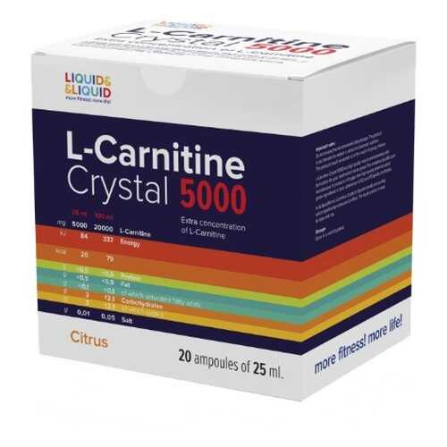 Liquid & Liquid L-Carnitine Crystal 5000, 20 амп, вкус: цитрус в Спортландия