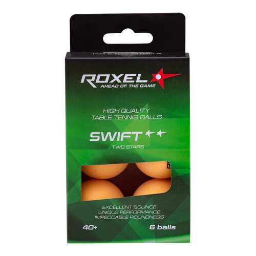 Мяч для настольного тенниса Roxel Swift 2* 6 шт., оранжевый в Спортландия