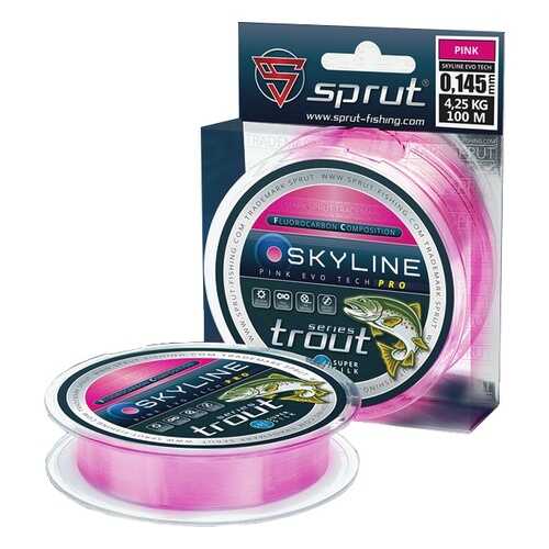 Леска монофильная Sprut Skyline Evo Tech Pro Pink 100 м, 0,145 мм, 4,25 кг в Спортландия