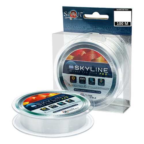 Леска монофильная Sprut Skyline Evo Tech Pro Silver 100 м, 0,165 мм, 4,75 кг в Спортландия