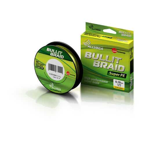 Леска плетеная Allvega Bullit Braid 0,18 мм, 92 м, 12,2 кг в Спортландия