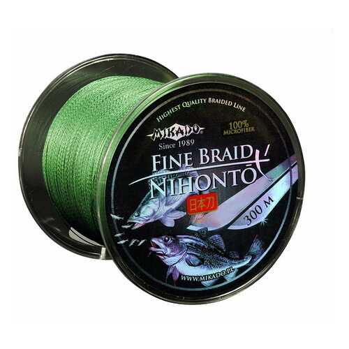 Шнур плетеный Mikado Nihonto Fine Braid Green 0,23 мм, 300 м, 20,2 кг в Спортландия