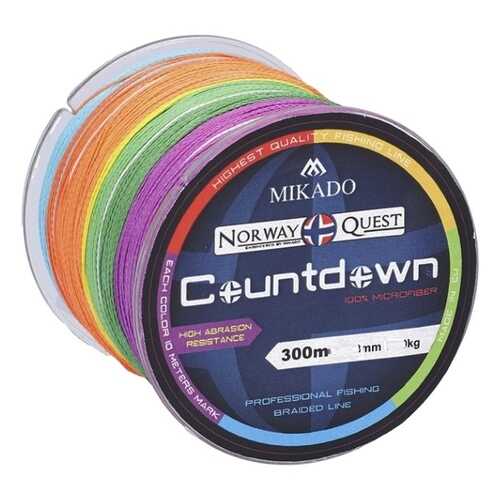 Шнур плетеный Mikado Norway Quest Countdown Multicolor 0,2 мм, 300 м, 16,8 кг в Спортландия