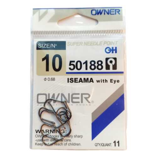Рыболовные крючки Owner 50188 Iesama W/eye №10, 11 шт. в Спортландия