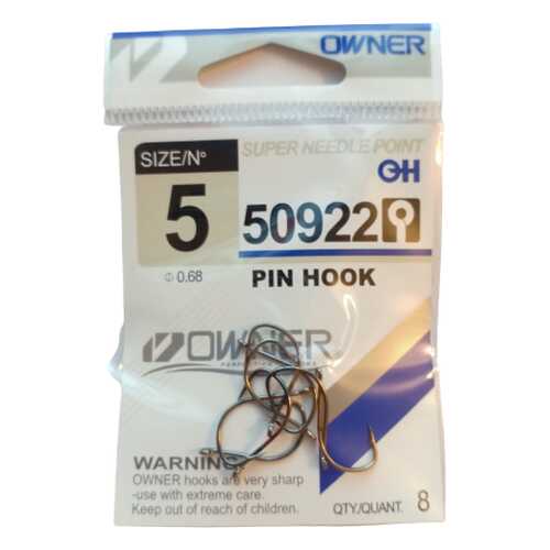 Рыболовные крючки Owner 50922 Pin Hook №5, 8 шт. в Спортландия