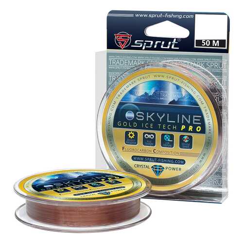 Леска монофильная Sprut Skyline IceTech Pro Gold 50 м, 0,205 мм, 6,15 кг в Спортландия
