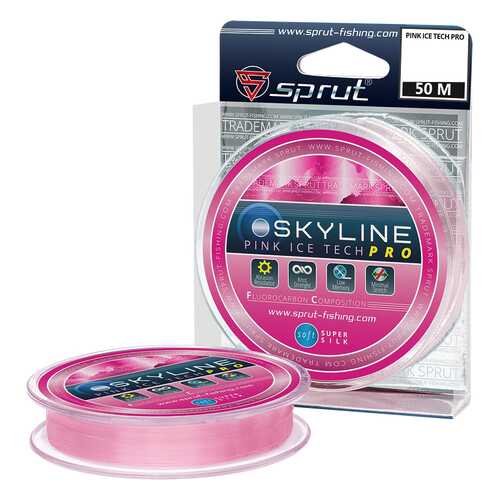 Леска монофильная Sprut Skyline IceTech Pro Pink 50 м, 0,205mm, 6,15 кг в Спортландия
