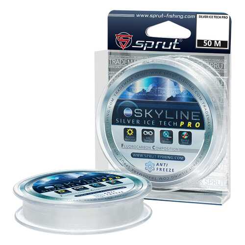 Леска монофильная Sprut Skyline IceTech Pro Silver 50 м, 0,205 мм, 6,15 кг в Спортландия