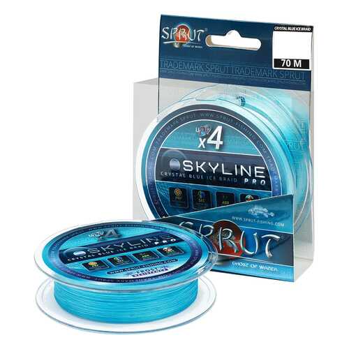 Леска плетеная Sprut Skyline Ice Braid Pro x4 Crystal Blue 70 м, 0,14 мм, 11,25 кг в Спортландия