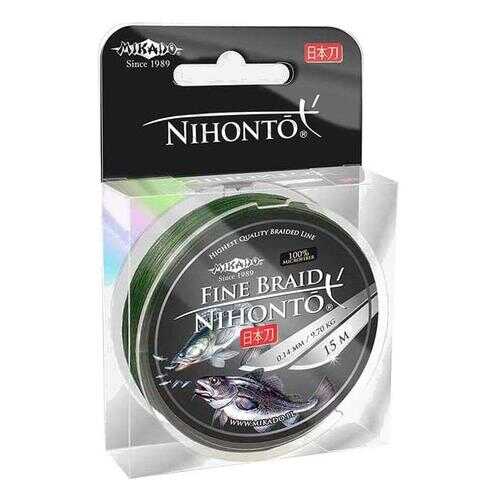 Шнур плетеный Mikado Nihonto Fine Braid 0,06 мм, 15 м, 3,25 кг green в Спортландия
