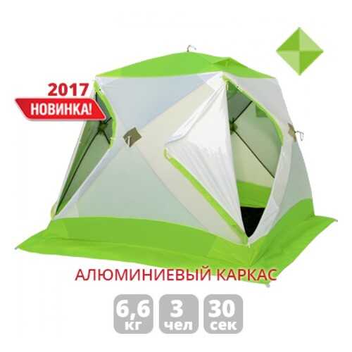 Палатка-полуавтомат Лотос Куб Классик А8 трехместная белая/зеленая в Спортландия