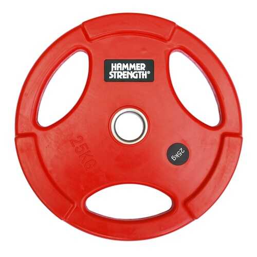 Диск олимпийский цветной HAMMER STRENGTH WP074 обрезиненный, красный 25 кг в Спортландия